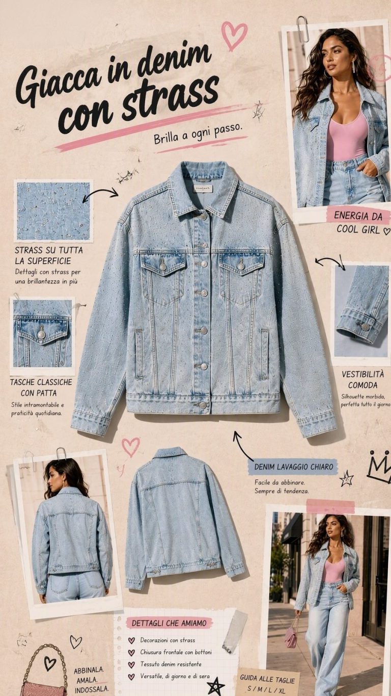 Giacca Denim Brillantinata