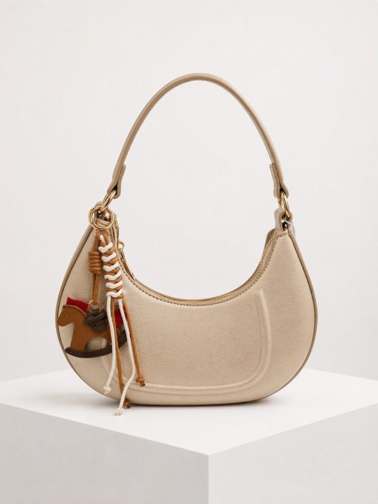 Borsa a Mezzaluna Beige