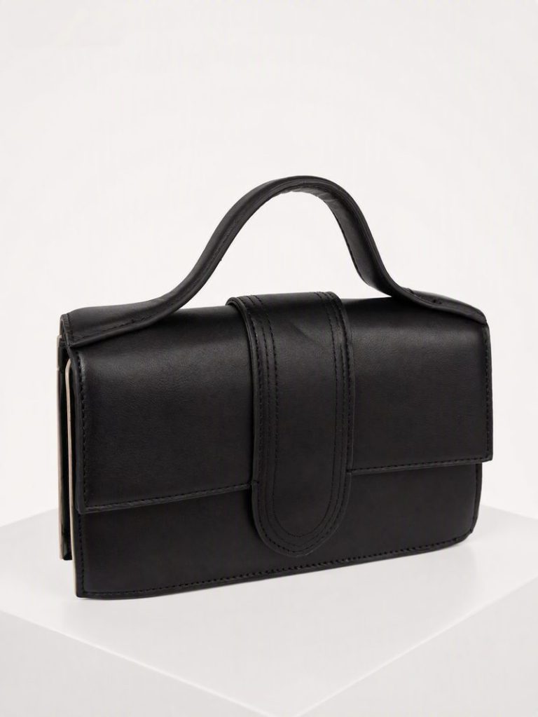 Borsa a Mano Nera Squadrata