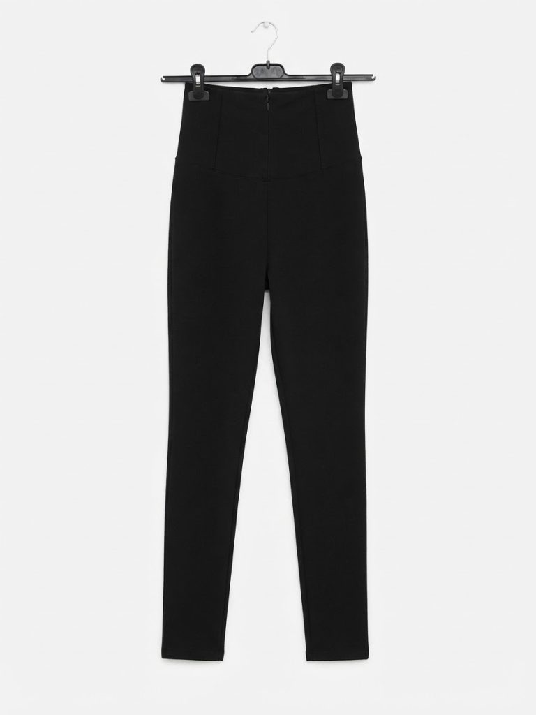Leggings neri vita alta in tessuto tecnico