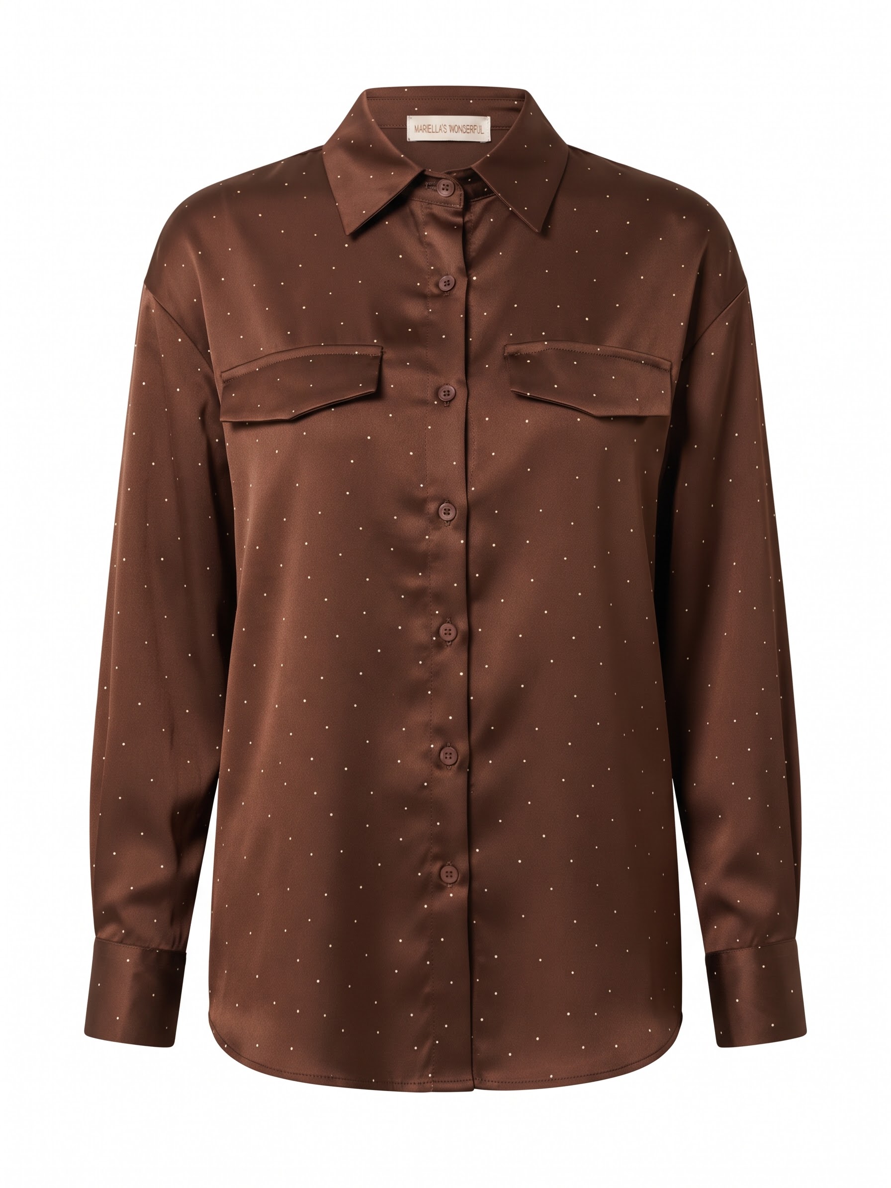 Camicia in raso con strass – oversize - immagine 4