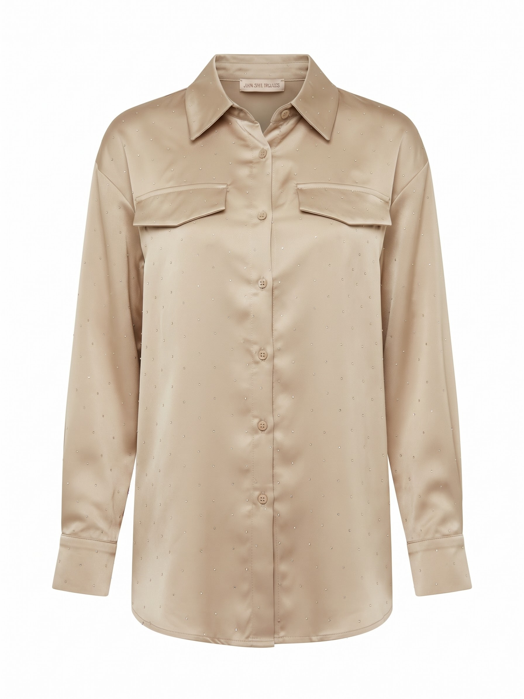 Camicia in raso con strass – oversize - immagine 2