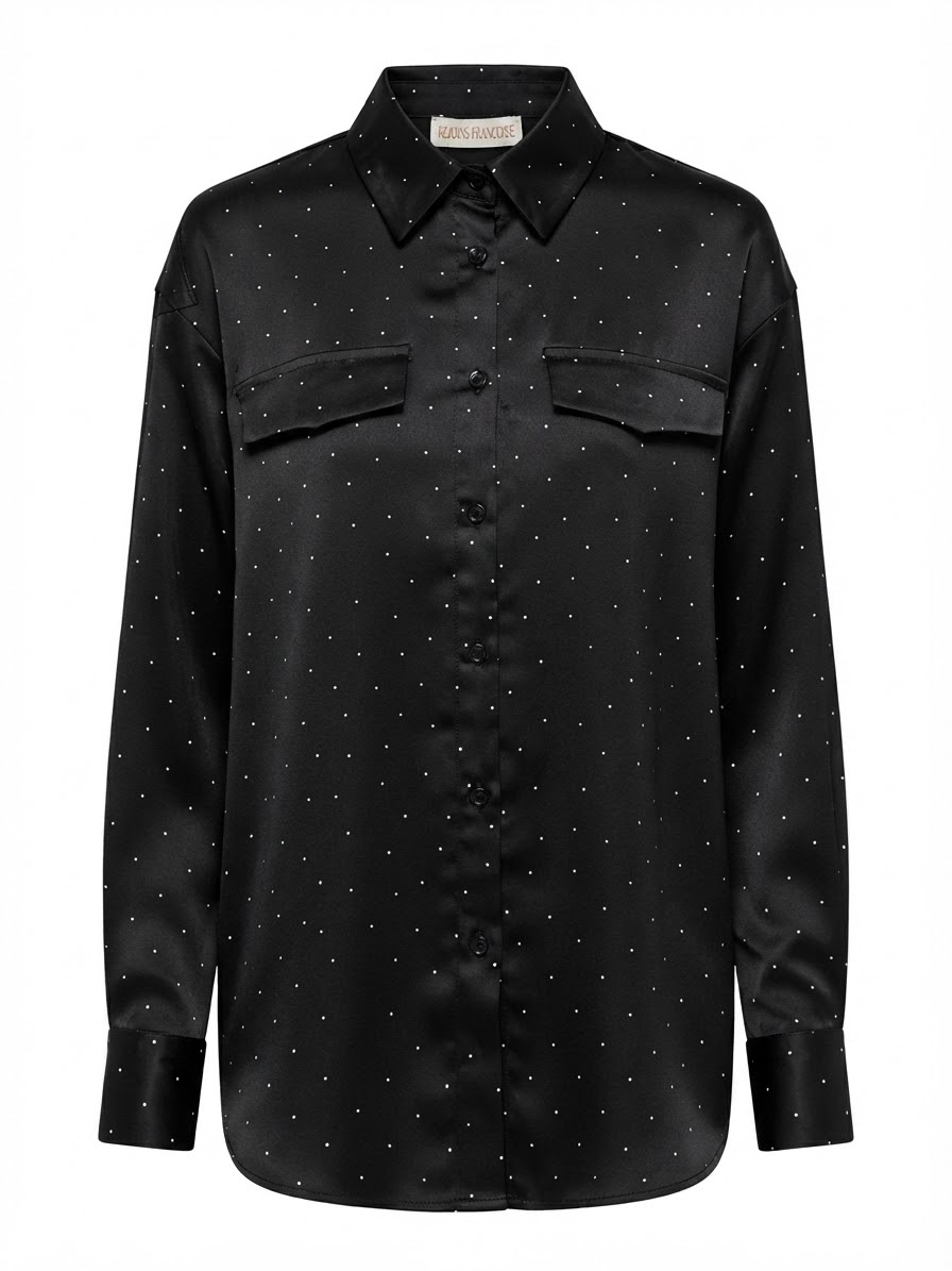 Camicia in raso con strass – oversize